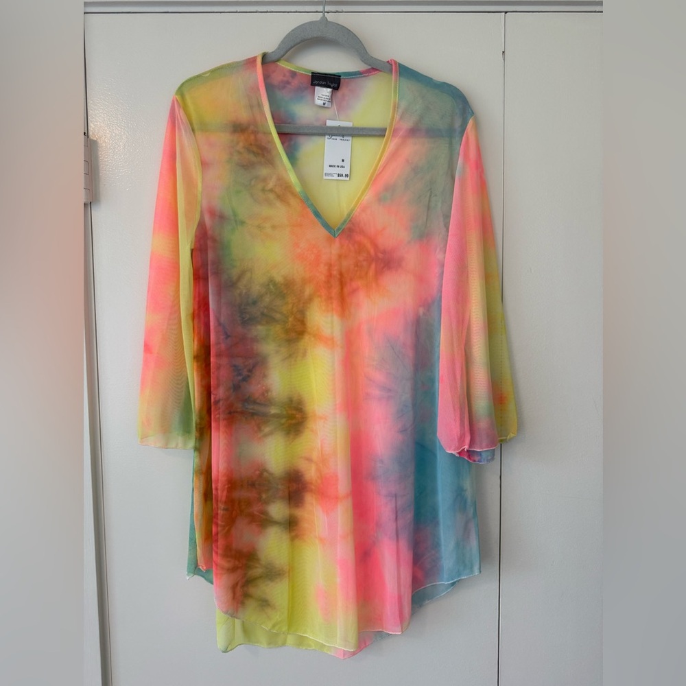 NWT Jordan Taylor fluorescent tie dye swimsuit coverup. Size M
